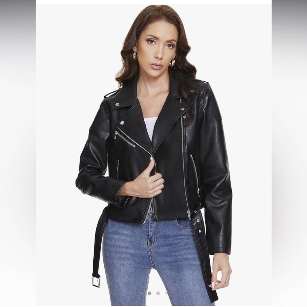 Fahsyee moto biker short faux jacket 🏍️